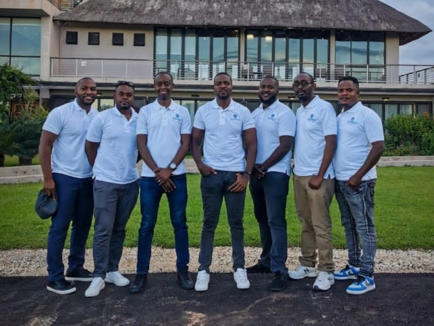 The seven co-founders of Sieben Construction Zambia